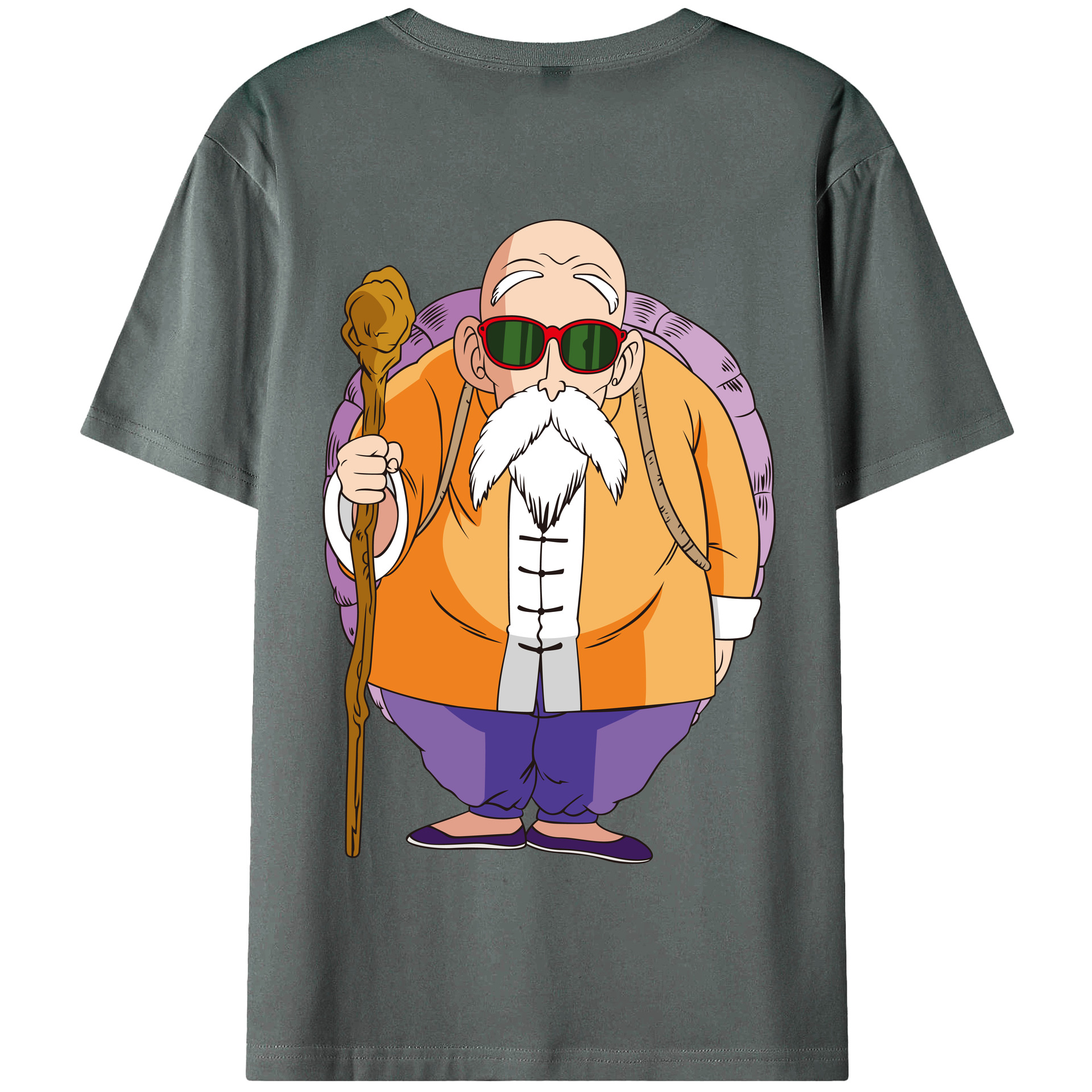 （画像用） ドラゴンボール 亀仙人（かめせんにん） DRAGON BALL Master Roshi Kame Sennin 綿100％半袖Tシャツ（背面プリント）